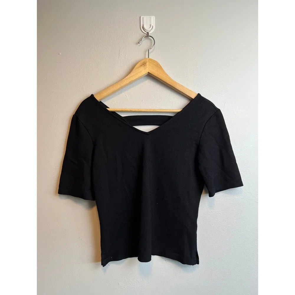 Madewell Puff Sleeve Textured Knit Sweatshirt Crew Neck Size M Long Sleeve Shirt